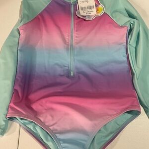 Kids Swim Long Sleeve Ombre Swimsuit